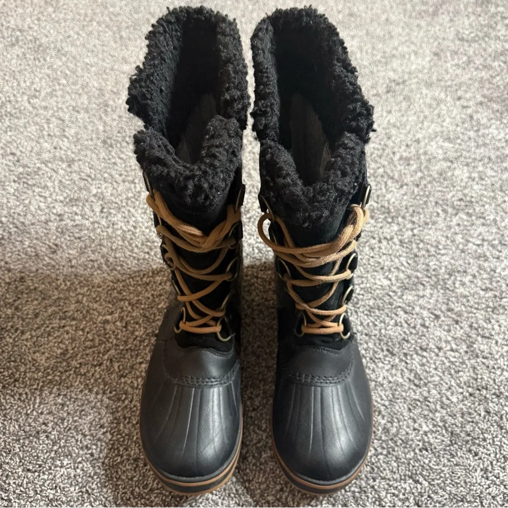 Sorel Tofino II Faux Shearling Lined Waterproof Boot black gum size 8.5